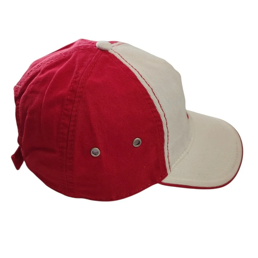 Ivory Hayden Lake Mens Baseball Cap Red‎ Cream Adjustable Hat Style 1410
